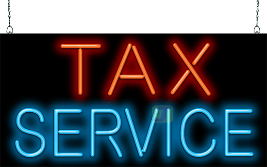 Neon Tax Service Sign