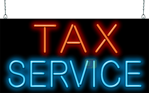 Neon Tax Service Sign